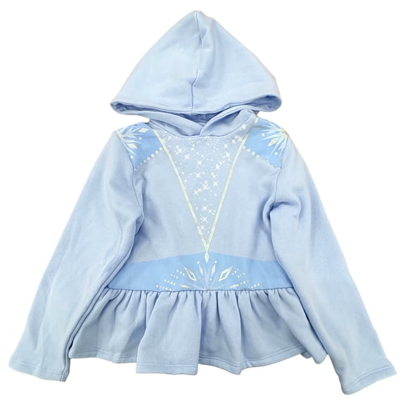 Disney Girls Light Blue Frozen Hooded Sweatshirt Sweater Hoodie 7/8
