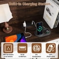 thumbnail image 5 of ANPOO Full Size Murphy Bed with 2 LED Lights, Power Outlet, 2 Shelving Unit,  Farmhouse Wood Hidden Foldable Wall Bed Frame with Gas Struts, Storage Bed Cabinet for Bedroom, Space-Saving, 5 of 11