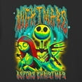 thumbnail image 2 of Girl's The Nightmare Before Christmas Jack and Sally Graffiti Graphic Cropped T-Shirt Black Small, 2 of 3