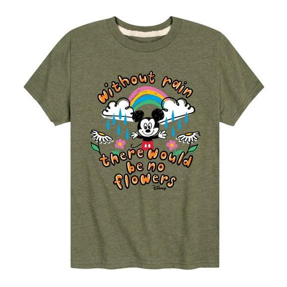 Disney - Mickey Mouse - Without Rain, No Flowers - Youth Short Sleeve Graphic T-Shirt