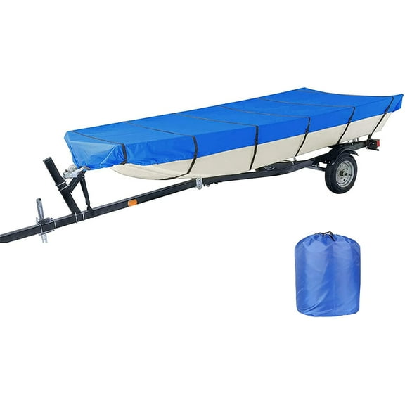 waltyotur Boat Cover Heavy Duty Trailerable Marine Grade Polyester Replacement for Jon Boat Cover 18FT Length Beam Width to 75 Inch