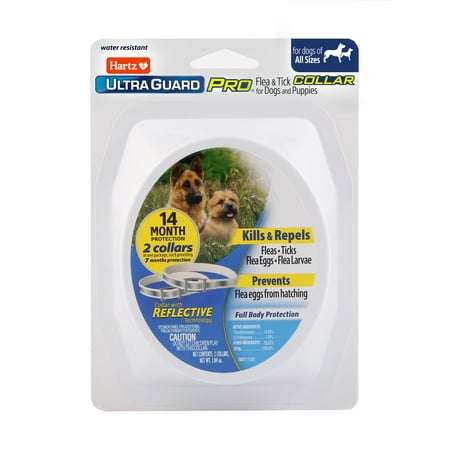 Hartz UltraGuard Pro Reflective Flea & Tick Collar for Dogs and Puppies, 7 month Protection, 2ct