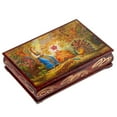 thumbnail image 4 of STP GOODS Cornflowers Lacquer Trinket Box 6.3x4.3" (11x16 cm) Wooden Decorative Jewelry Box Keepsake Handmade Jewelry Storage Organizer Floral Trinket Case, Red, 4 of 8