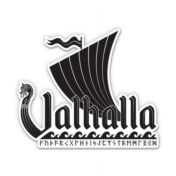 Valhalla Ship - 3" Vinyl Sticker - For Car Laptop I-Pad Phone Helmet Hard Hat - Waterproof Decal