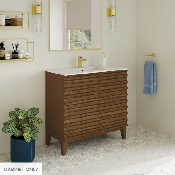 Cascade 30" Freestanding Bathroom Vanity Cabinet without Top in Brown Oak