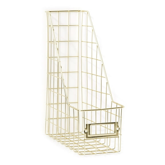 YROHGKPN Nordic Wrought Iron File Holder Desk Shelf Magazine Book Storage Rack Organizer