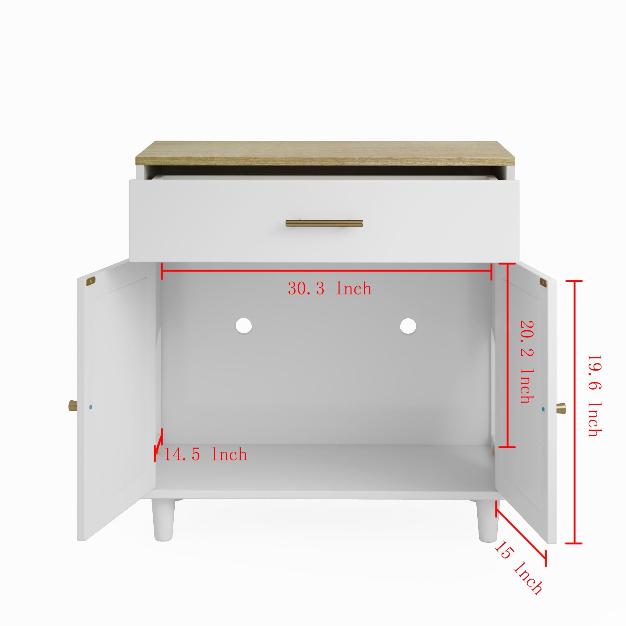 Pefilos 31" Cat Litter Box Enclosure, Hidden Cat Washroom Furniture with Drawer, Sisal Scratching Door, Cat House Enough for Most of Litter Box, White