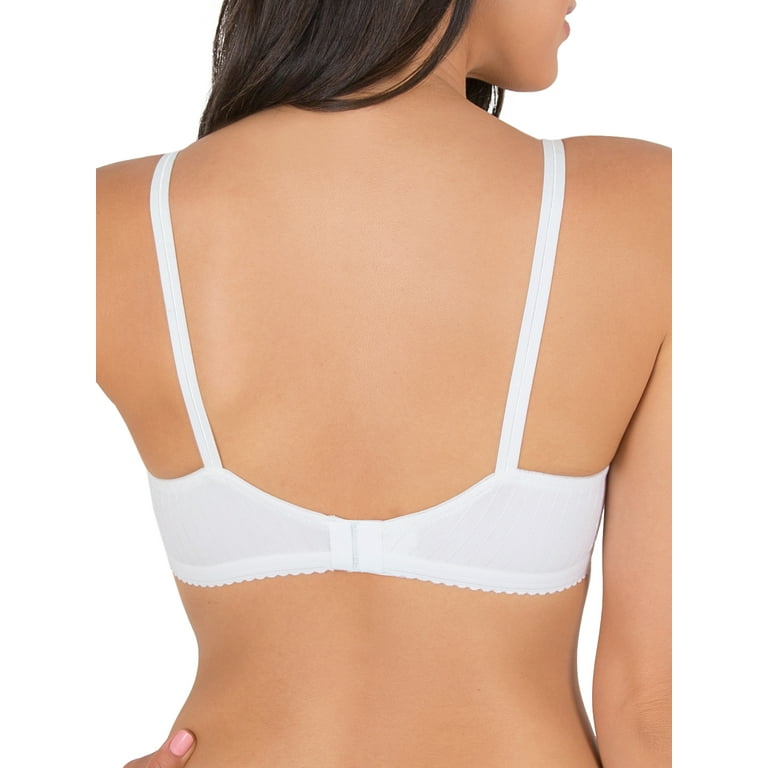 Cotton wireless bra with small lace - White - (17-white)