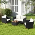 thumbnail image 4 of Costway 4 PCS Wicker Patio Furniture Set with Removable Cushions Storage Coffee Table White, 4 of 11