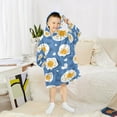 thumbnail image 6 of FORMRS Wearable Blanket Hoodie with Sleeves for Kids Cozy Flannel Sweatshirt, Cute Fried Eggs, 6 of 7