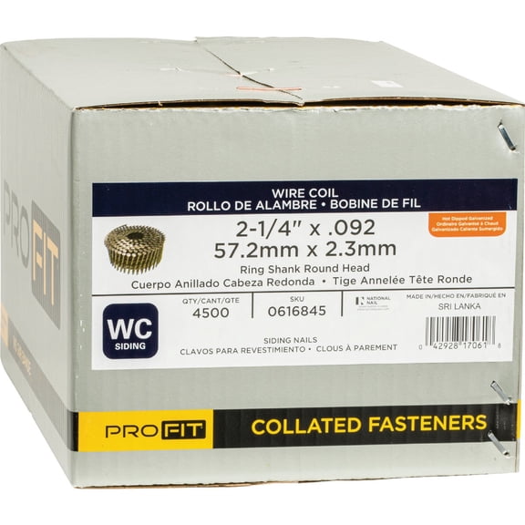 Pro-Fit 2-1/4 In. x 0.092 In. 15 Degree Wire Weld Hot Dipped Galvanized Coil Siding Nail (4500 Ct.)