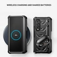 thumbnail image 4 of Feishell Rugged Case for Samsung Galaxy Z Fold3,Bulit-in Screen Protector & Kickstand,Heavy Duty Shockproof Hybrid TPU+PC Hinge Protection Armor Protective Phone Case with S Pen Holder,Black, 4 of 11