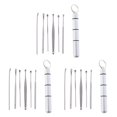 thumbnail image 2 of Soidarity 6 pcs / set Earpick Herramienta de eliminación de cera de oído de acero inoxidable Portable Ear Pick Type7 NO7, 2 of 6