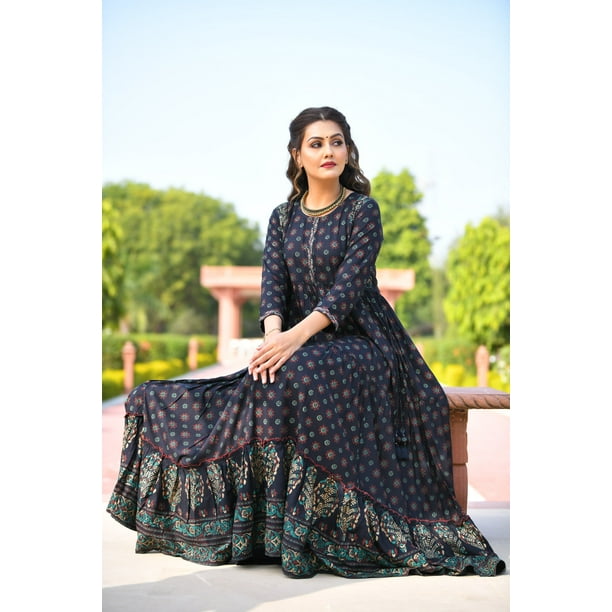 Blue ethnic gown discount