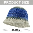 thumbnail image 2 of Sombrero de paja con circunferencia de 56-58 cm, sombrero de verano para mujer, parasol, protector solar, sombrero para el sol junto al mar, sombrero de pescador hueco y transpirable, 2 of 5