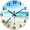 Blue4, variant on Analog Blue Beach Wall Clock for Living Room Coastal Shell Wall Clock Battery Powered 12 Inch Modern Round Wood Wall Clock No Tick
