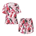 thumbnail image 5 of Wukai Makeup Women's Pajama Set,Short-Sleeve Top and Shorts with Elastic Waistband and Pockets for Loungewear, Yoga, and Casual Wear-Medium, 5 of 8