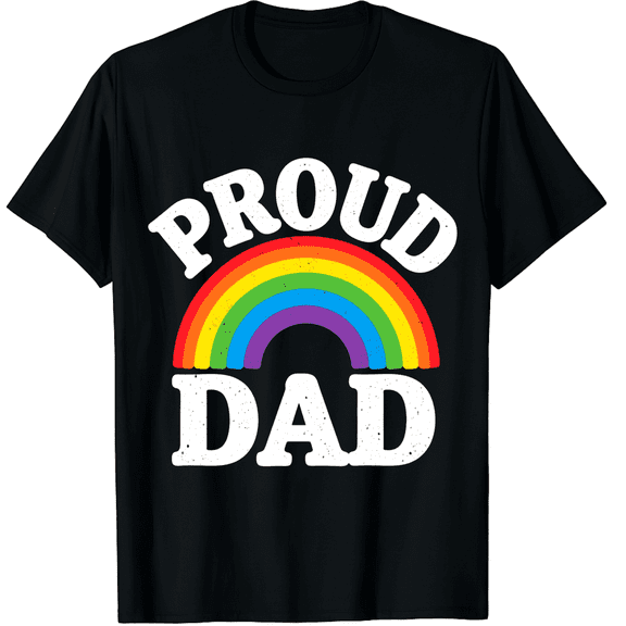 Proud Dad Arch Rainbow Retro Pride LGBTQ Unisex T-Shirt