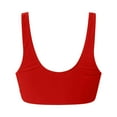 thumbnail image 5 of TOWED22 Women's Twist Front Bikini Top V Neck Push Up Padded Swimsuit Top Bathing Suits(Red,M), 5 of 6