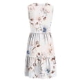 thumbnail image 5 of cocolona Womens Summer Boho Floral Dresses Button V Neck Sleeveless Mini Dress Vacation Beach Tiered Flowy Sundress, 5 of 5