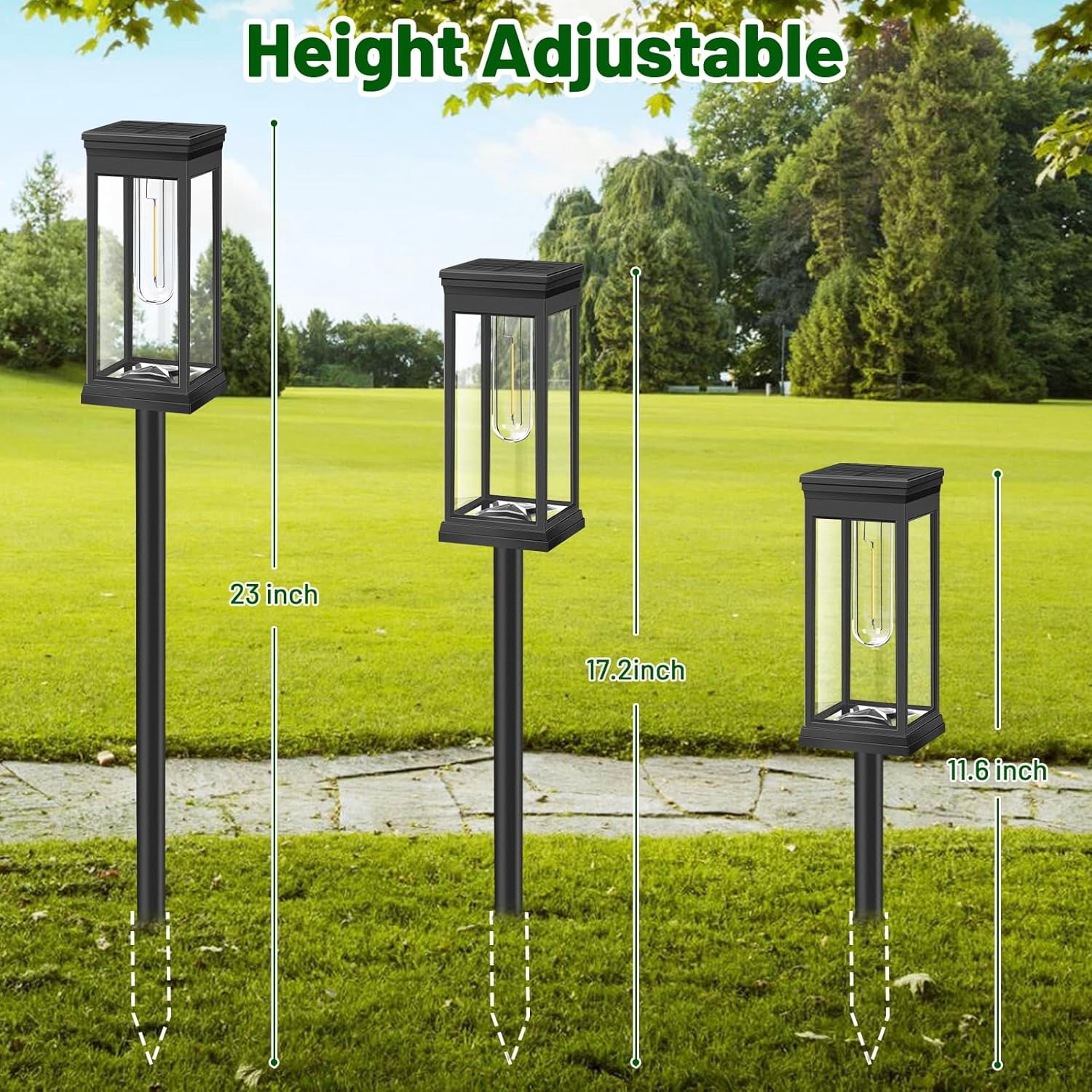Solar Pathway Lights Outdoor, 8-Pack Large LED Solar Light Outdoor Waterproof, Super Bright Outside Lights for Yard, Sun-Powered Landscape Lighting for Garden Walkway, Warm White