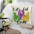 thumbnail image 2 of RyanK Mardi Gras Decorations Carnival Pillow Cover Mask Ball Pillow Cover Home Decoration Sofa Living Room Letter Print Pillow Cushion 17.7in, 2 of 6