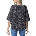 thumbnail image 3 of Anygrew Womens Tops Summer Blouses V Neck Batwing Sleeve Tops Tie Knot Chiffon Button Down Casual Blouse, 3 of 7