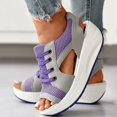 thumbnail image 6 of Womens Walking Shoes Slip On Sock Sneakers Lady Girls Lace Up Mesh Air Cushion Platform Wedge Shoes, 6 of 6
