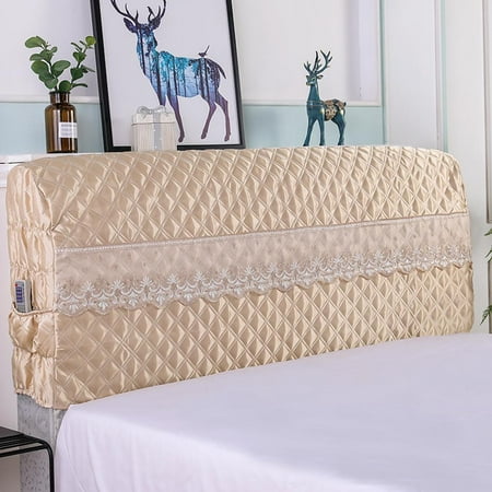 Comfort Bed Headboard Slipcover , Stretch Solid Color Dustproof Decor ...