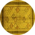 thumbnail image 1 of Ahgly Company Indoor Round Oriental Yellow Industrial Area Rugs, 8' Round, 1 of 4