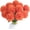 Burnt Orange, variant on 12pcs Dark Red Faux Silk Mums Artificial Flowers Bulk Fake Chrysanthemums with Stems for DIY Wedding Table Centerpieces Floral Arrangements Vase Fillers Home Decorations