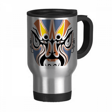 

Peking Opera Head Colorful Suowulong Travel Mug Flip Lid Stainless Steel Cup Car Tumbler Thermos
