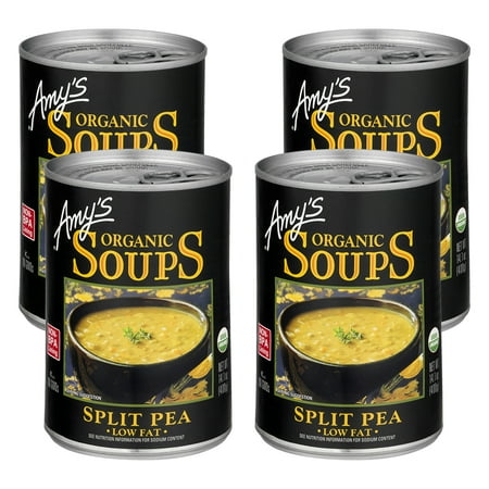 (4 Pack) Amy's: Organic Low Fat Split Pea Soup, 14.1 (Best Vegan Soup Ever)
