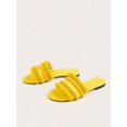 thumbnail image 2 of Women Orange Raw Trim Design Flat Sandals, Funky Open Toe Slide Sandals For Summer, 2 of 4