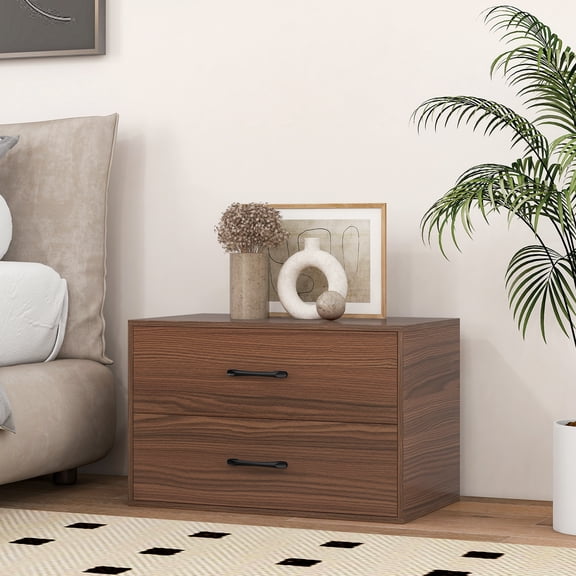 Costway 2-Drawer Dresser Stackable Horizontal Storage Organizer w/Handles Espresso