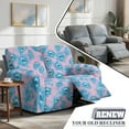 thumbnail image 5 of Xoenoiee Peacock Feathers Print Reclining Loveseat Cover 6 Piece Polyester Fabric Stretch Loveseat Recliner Sofa Covers, Soft Washable Furniture Protector, 5 of 6