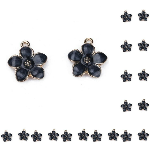 Pendientes Colgantes Qarigey 10 Uds Flores de Cinco Pétalos Aleación Accesorios Joyas Hechos a Mano