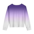 thumbnail image 5 of Girls Casual Twist Front Lightweight Sweatshirt Tie Dye Printed Long Sleeve Crop Tops Pullover Blouse Purple 10-11 Years, 5 of 7