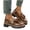Brown, variant on Xfvqtps Women Loafers with Bow Thick Sole Chunky Heel Patent Leather Slip on Office Work Business School Dressy Casual Shoes