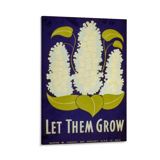 1 Panel Set Let Them Grow Retro Stretched and Unframed Canvas Wall Art