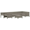 thumbnail image 2 of vidaXL 8 Piece Garden Lounge Set with Cushions Grey Poly Rattan, 2 of 5