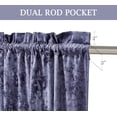 thumbnail image 3 of Chezmoi Collection Lux Purple Crushed Velvet Curtains 2 Panel Set, Room Darkening Luxury Distressed Velvet Rod Pocket Window Drapes for Living Room Bedroom 50" W x 96" L, 3 of 9