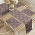 thumbnail image 2 of Ambesonne Floral Table Runner & Placemats, Lotus Flower Inspired Motif, Placemat 4 pcs + Runner 12"x72", Pale Mauve Taupe Rose, 2 of 2