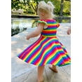 thumbnail image 2 of Flutter Sleeve Rainbow Twirly Dress, 2 of 11