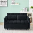 thumbnail image 4 of JERFIT Modern Convertible Sofa Bed 3 in 1 Pull Out Sleeper with Pillows, Flannelette Upholstery, for Small Space Living Room, Apartment, Dorm, Guest Room, Black, 4 of 10