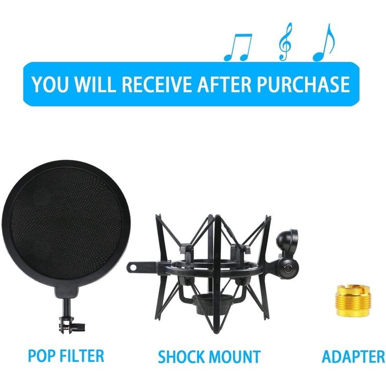 SUNMON Shock Mount with Pop Filter Windscreens for Bluebird SL Mic
