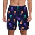 thumbnail image 2 of Goofa Sea Jellyfish Printed Men's Swim Trunks Board Shorts Quick Dry Mens Swimming Trunks with Compression Liner,Breathable Fit Hawaii Beach Shorts-, 2 of 9