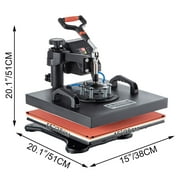 BENTISM Heat Press Machine 5 in 1, 15X15 Combo Digital Multifunctional Sublimation Heat Transfer Machine, 360 Degree Rotation Swing Away Heat Press for Printing T Shirts Hat Mug Cap Plate 1050W