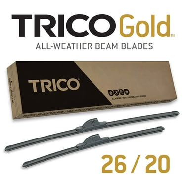 TRICO Gold 2 Pack All Weather Automotive Replacement Wiper Blades 26 and 20 Inch (18-2620)