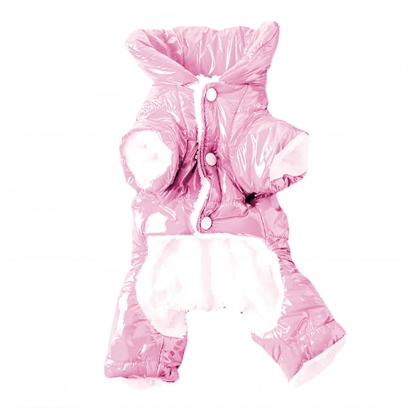 TELOLY Dog Rain Coat,Cozy Thermal Design Dog Winter Coat,Extra Heat Retention Dog Jackets for Small Dogs,Pink2,XXL
